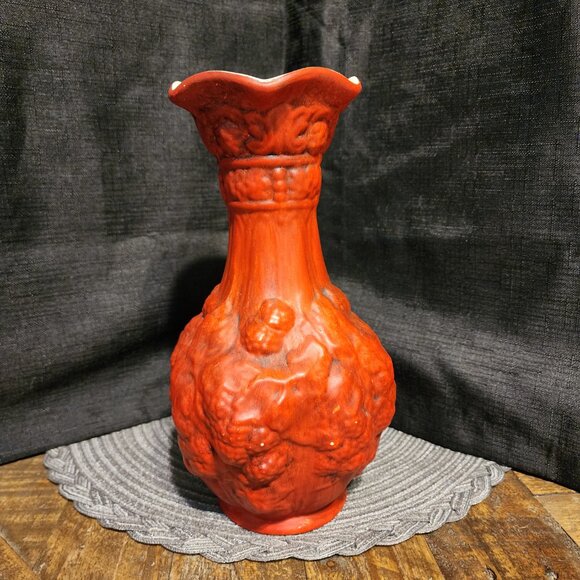 Ornate Red Decorative Vase VTG - Picture 5 of 8